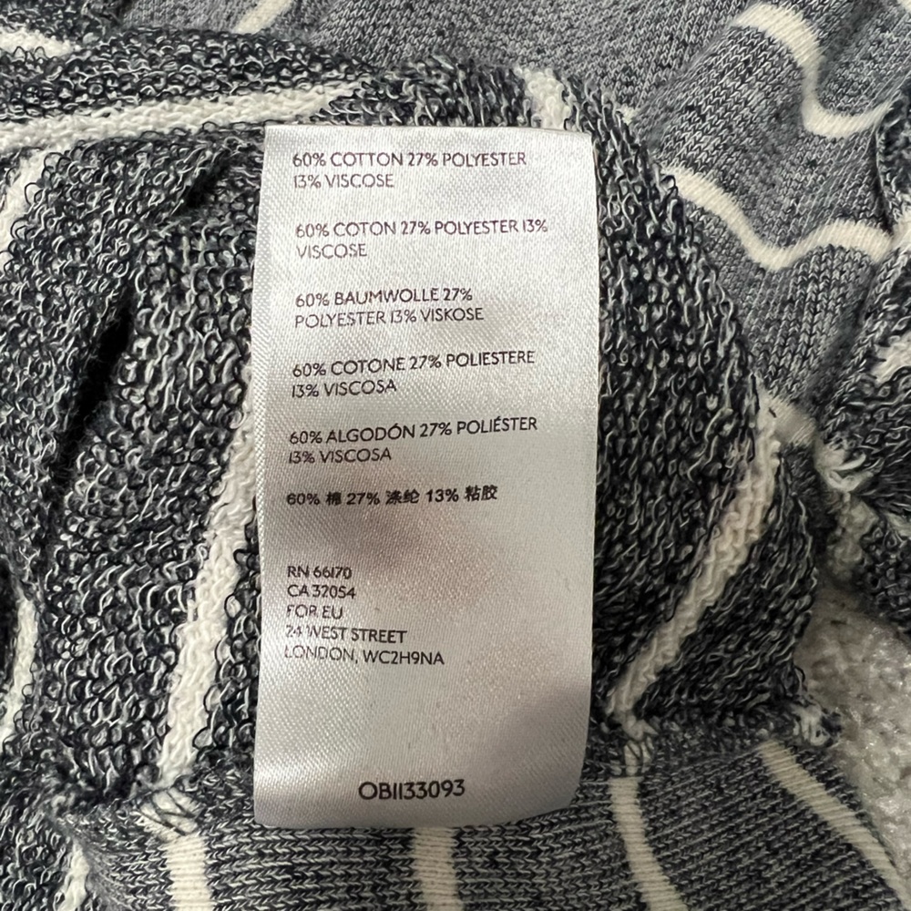 Anthropologie Striped Black & White, Half & Half, Exposed Stitching Sweater - Picture 5 of 7